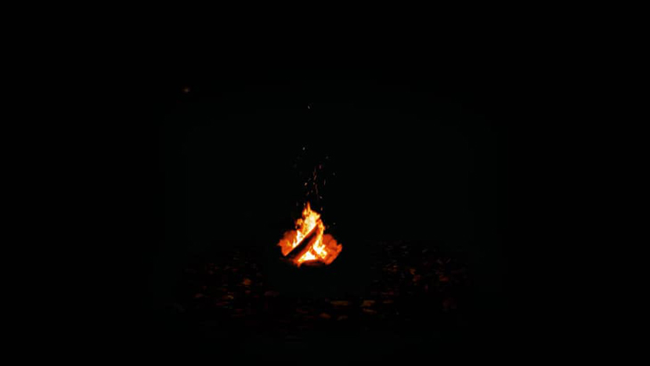 Campfire at night ～焚き火～：1枚目